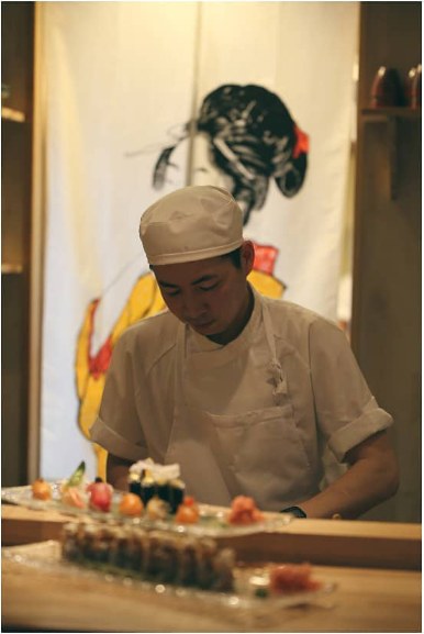 Kocken vid sushibaren